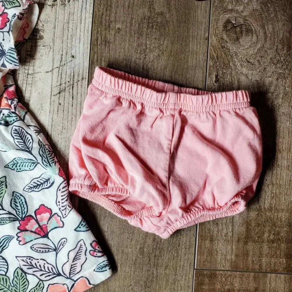 Old Navy Floral Baby Girl with Pink Bloomers Dress Size 3-6M